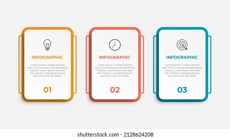 Business infographic template. Thin line design label with icon and 3 options, steps or processes.