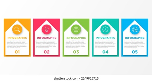 Business infographic template. Thin line design label with icon and 5 options, steps or processes.