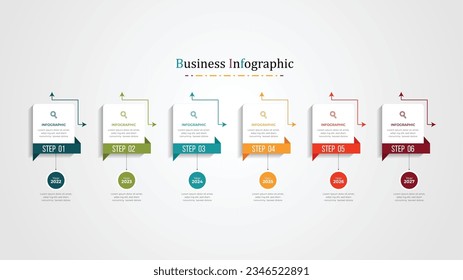 Plantilla de información empresarial. Diseño de línea delgada con números 5 opciones o pasos.
Palabras clave: