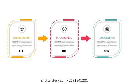 plantilla de infografía de negocio Proceso de línea delgada con las opciones número 3 o pasos. Ilustración del vector
