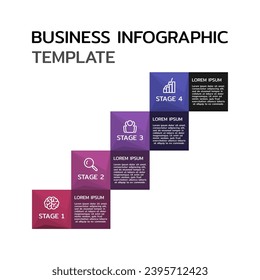 Business Infographic template. Thin line design with numbers 4 options or steps.