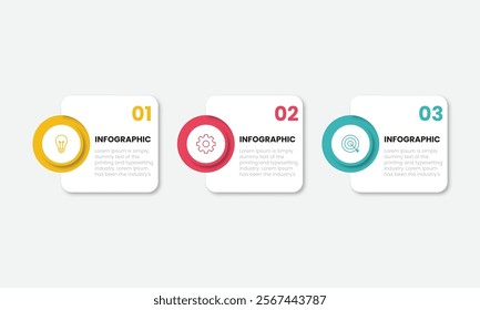 Business infographic template. Thin line design label with icon and 3 options, steps or processes.