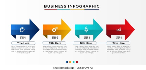 Business Infographic template. Thin line design with numbers 4 options or steps. vector