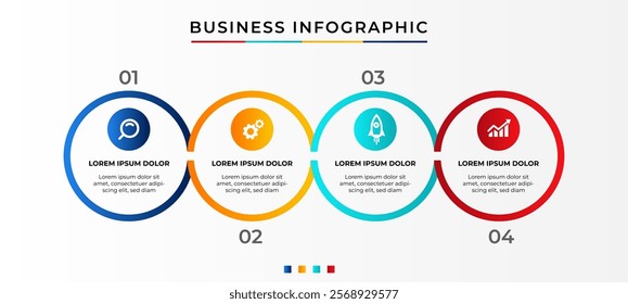 Business Infographic template. Thin line design with numbers 4 options or steps. vector