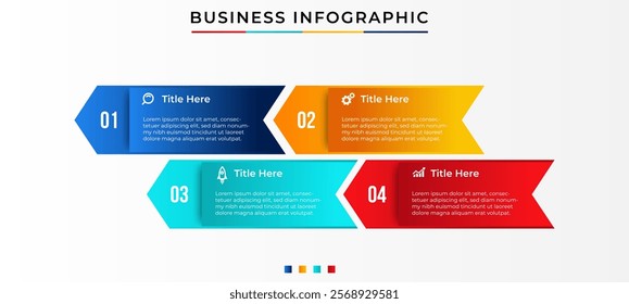 Business Infographic template. Thin line design with numbers 4 options or steps. vector