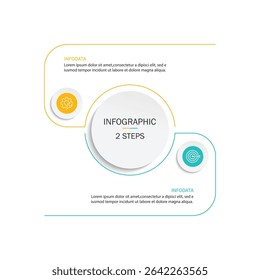 Business infographic template. Thin line design with 2 option, process line connection. Vector illustration.