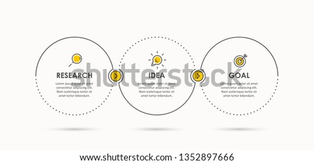 Business Infographic template. Thin line design with icons and 3 options or steps