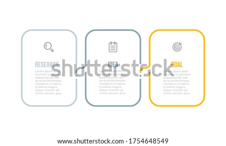 Business infographic template. Thin line design elements with marketing icons and 3 options or steps. Vector eps10 illustration. 