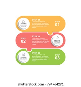 Business infographic template three process or step for business presentation