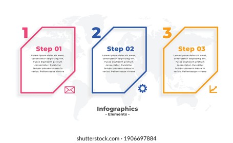 business infographic template with three steps