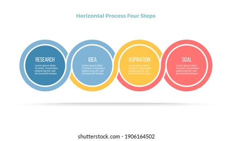 Business Infographic Template. Timeline With 4 Steps, Options, Circles. Vector Chart.