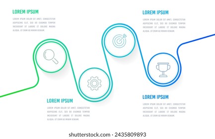 Business infographic template. Infographic timeline 4 process to success. Vector illustration.