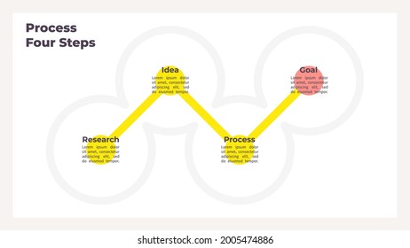 Business infographic template. Timeline chart with 4 options, steps. Vector chart.