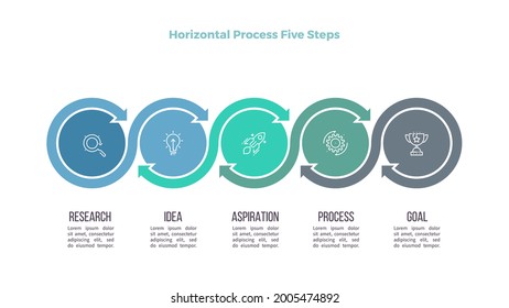 Plantilla de infografía empresarial. Gráfico de línea de tiempo con 5 opciones, pasos. Gráfico vectorial.