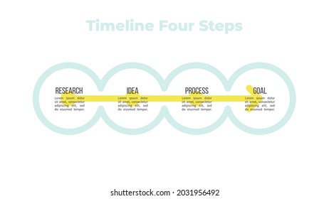 Business infographic template. Timeline chart with 4 options, steps. Vector chart.
