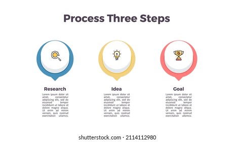 Business infographic template. Timeline chart with 3 steps, options. Vector chart.