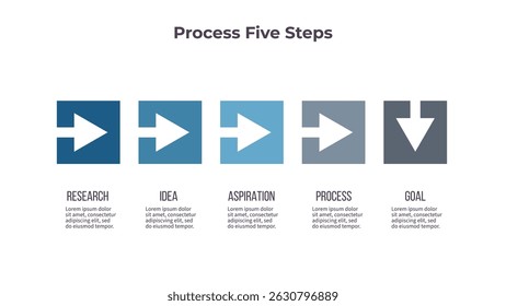 Business infographic template. Timeline chart with 5 options, steps. Vector chart.