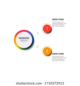 business infographic template with two round realistic elements on a white background. modern vector data visualisation with textboxes. easy to edit and customize. eps10