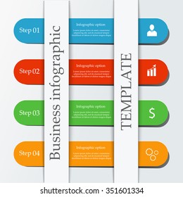 Business infographic template. Vector colorful text box. Can be used for workflow layout, diagram, number options, web design