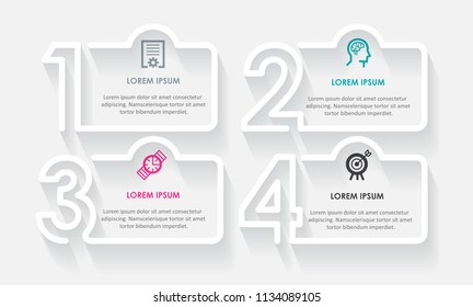 Business Infographic template. Vector design with numbers 4 options or steps.