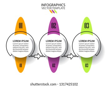 Business Infographic template. Vector design with icons and 3 options or steps.