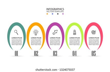 Business Infographic template. Vector design with icons and 5 options or steps.
