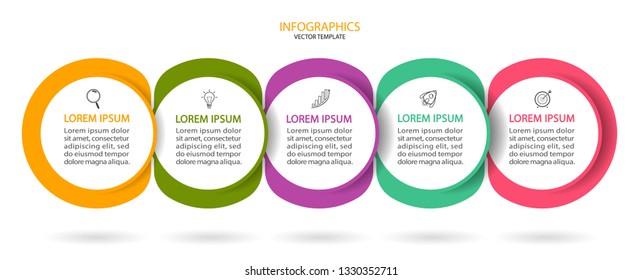 Business Infographic template. Vector design with icons and 5 options or steps.
