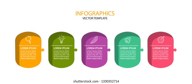 Business Infographic template. Vector design with icons and 5 options or steps.