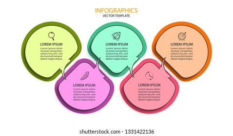 Business Infographic template. Vector design with icons and 5 options or steps.