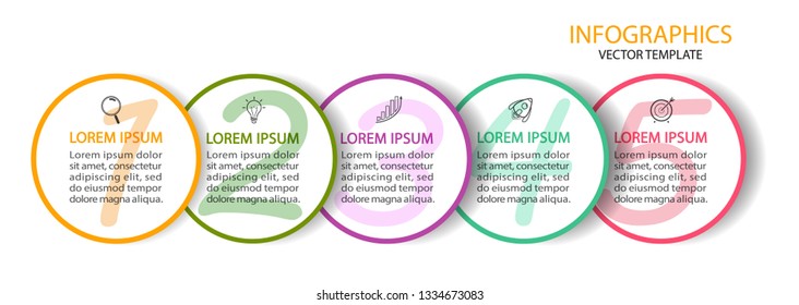Business Infographic template. Vector design with icons and 5 options or steps.