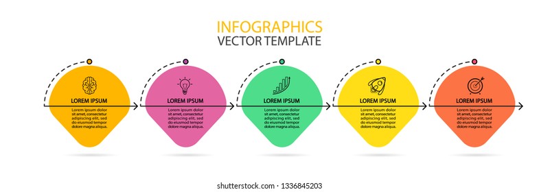 Business Infographic template. Vector design with icons and 5 options or steps.