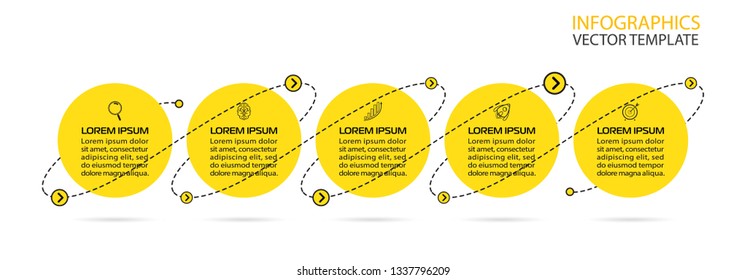 Business Infographic template. Vector design with icons and 5 options or steps.