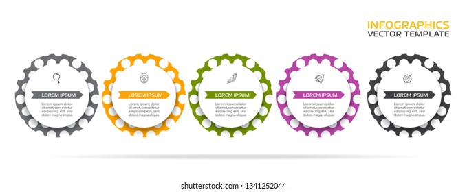 Business Infographic template. Vector design with icons and 5 options or steps.