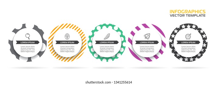 Business Infographic template. Vector design with icons and 5 options or steps.