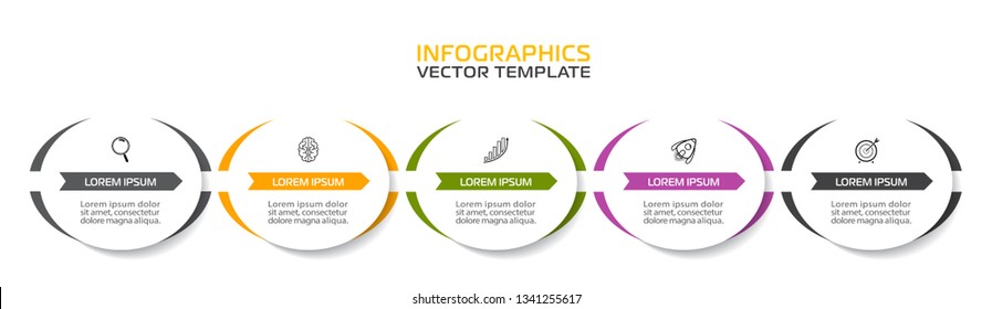 Business Infographic template. Vector design with icons and 5 options or steps.