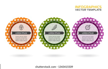 Business Infographic template. Vector design with icons and 3 options or steps.
