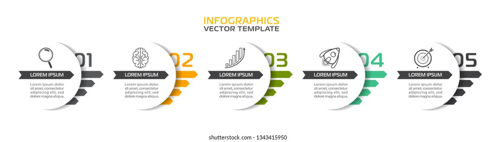 Business Infographic template. Vector design with icons and 5 options or steps.