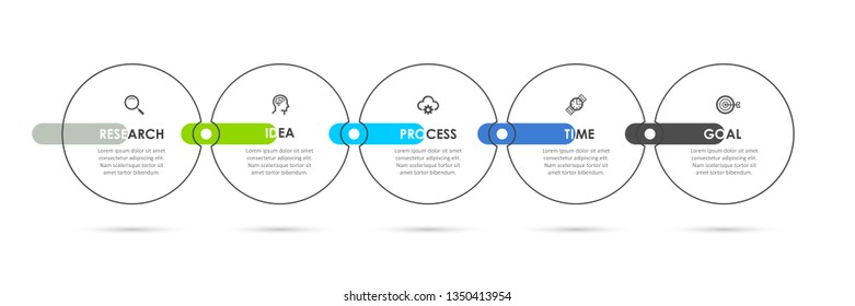 Business Infographic template. Vector design with icons and 5 options or steps.