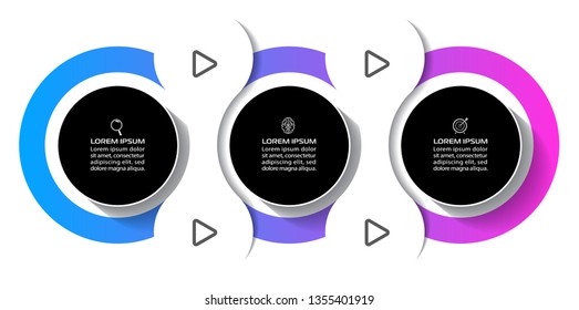Business Infographic template. Vector design with icons and 3 options or steps.