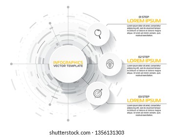 Business Infographic template. Vector design with icons and 3 options or steps.