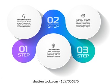 Plantilla de información empresarial. Diseño de vectores con iconos y 3 opciones o pasos.