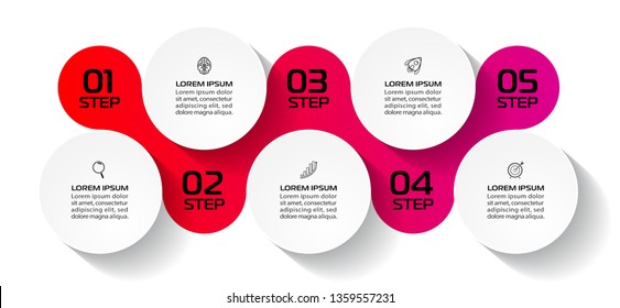 Business Infographic template. Vector design with icons and 5 options or steps.
