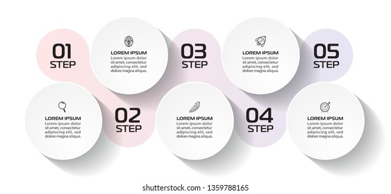 Business Infographic template. Vector design with icons and 5 options or steps.
