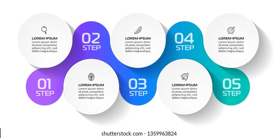 Business Infographic template. Vector design with icons and 5 options or steps.

