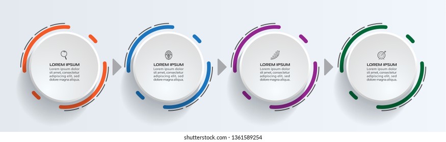 Business Infographic template. Vector design with icons and 4 options or steps.