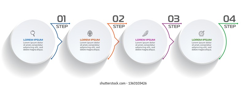 Business Infographic template. Vector design with icons and 4 options or steps.