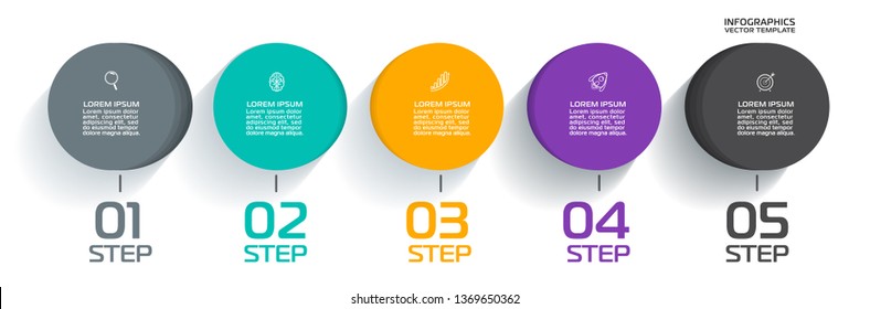 Business Infographic template. Vector design with icons and 5 options or steps.