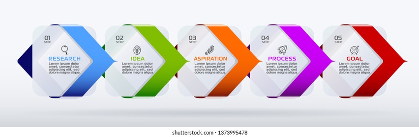 Business Infographic template. Vector design with icons and 5 options or steps.