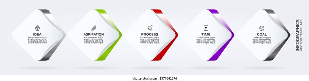 Business Infographic template. Vector design with icons and 5 options or steps.