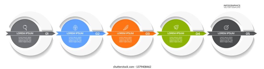 Business Infographic template. Vector design with icons and 5 options or steps.
